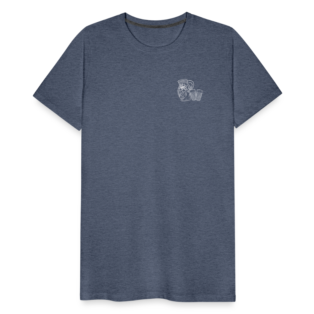 Bembel mit Gläsern - Hessisch Mundart - Männer Premium T-Shirt - Blau meliert