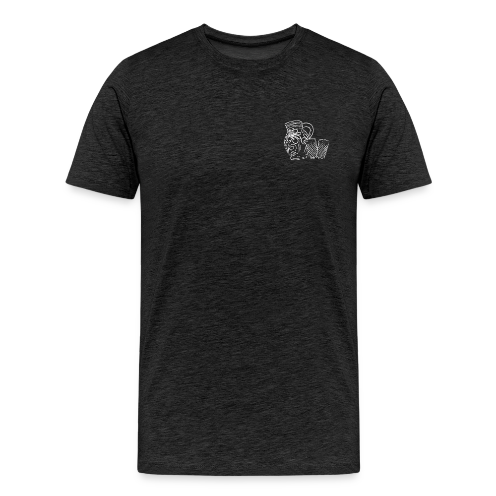 Bembel mit Gläsern - Hessisch Mundart - Männer Premium T-Shirt - Anthrazit
