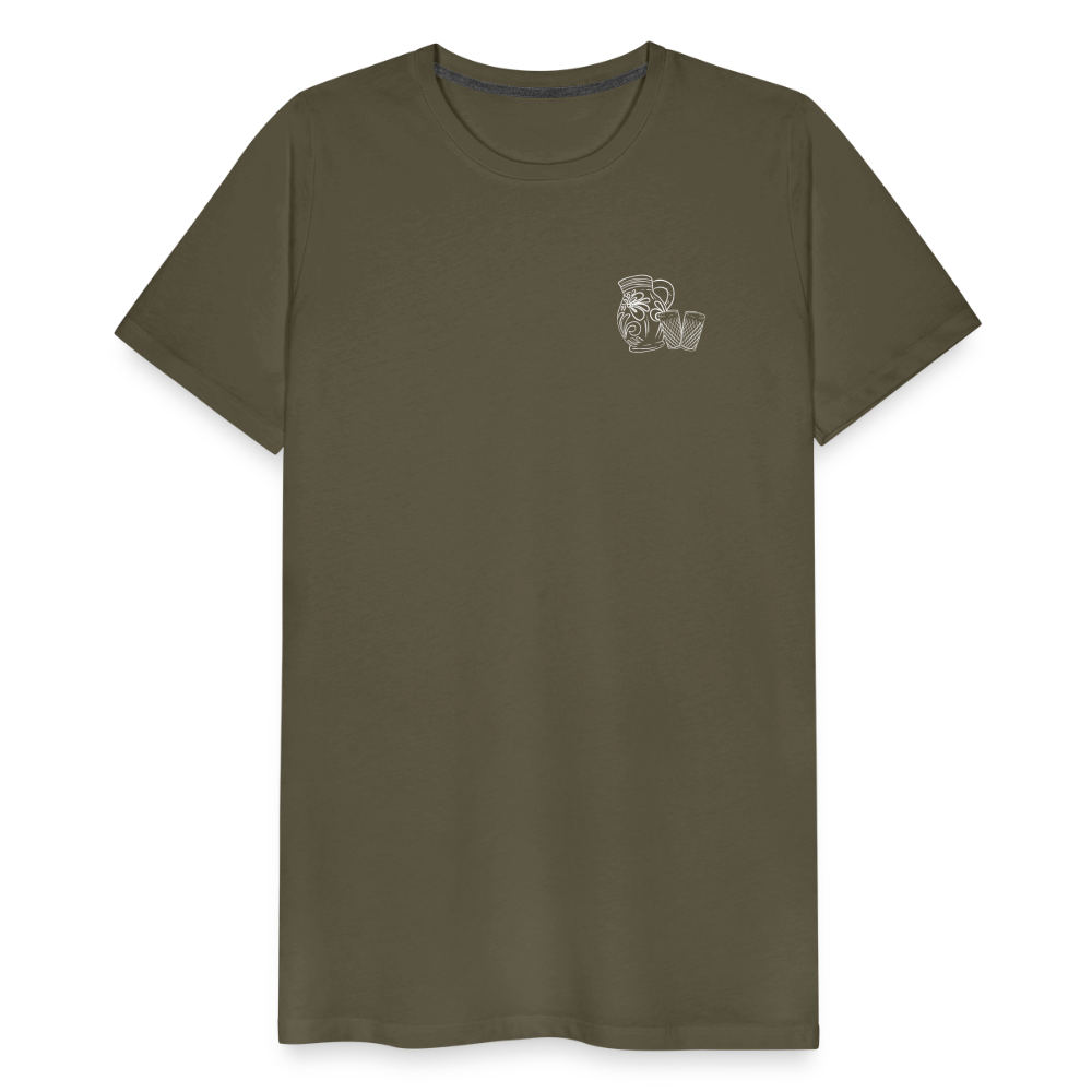 Bembel mit Gläsern - Hessisch Mundart - Männer Premium T-Shirt - Khaki