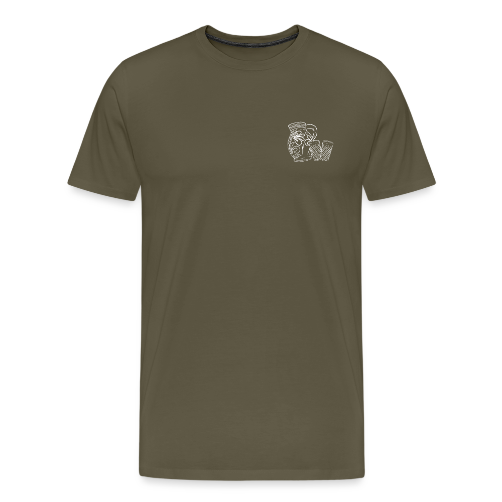 Bembel mit Gläsern - Hessisch Mundart - Männer Premium T-Shirt - Khaki