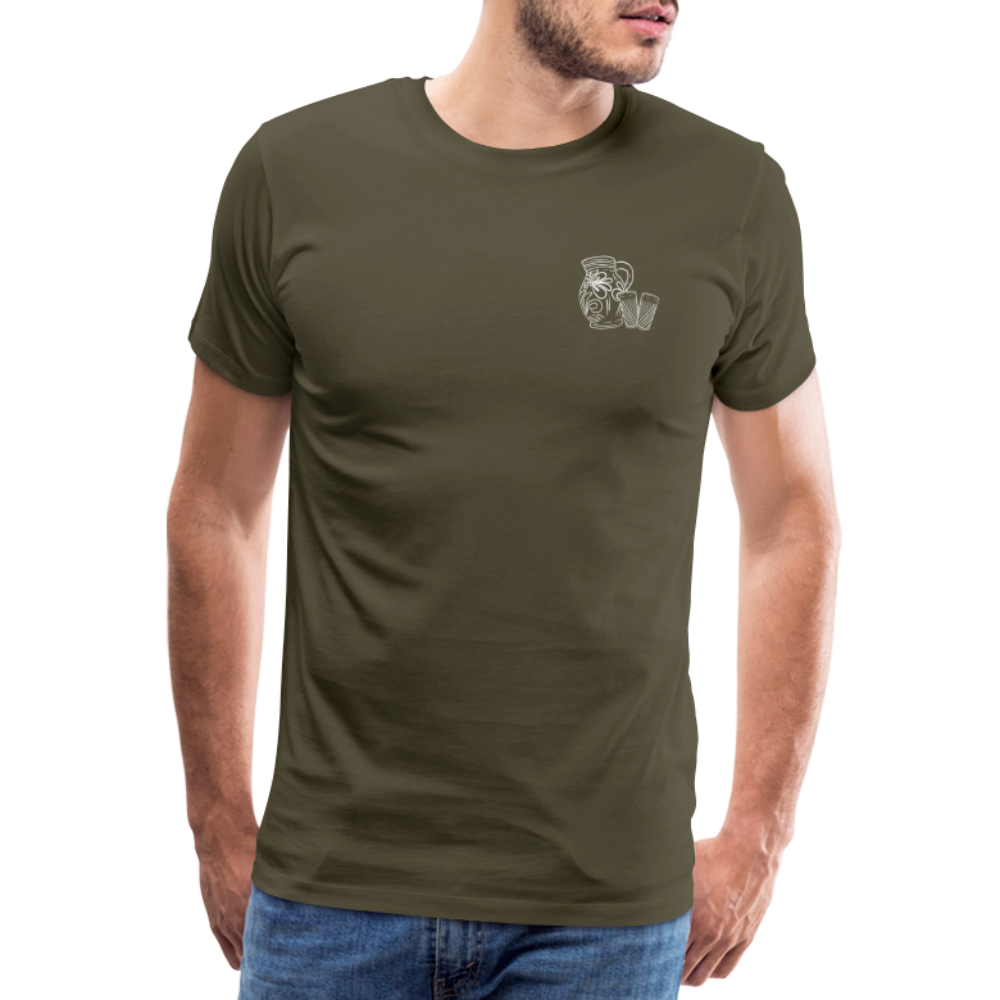 Bembel mit Gläsern - Hessisch Mundart - Männer Premium T-Shirt - Khaki