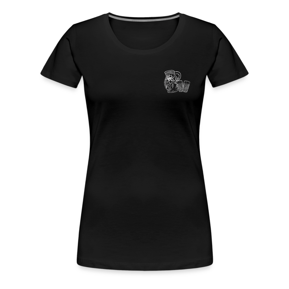 Bembel mit Gläsern - Hessisch Mundart - Frauen Premium T-Shirt - Schwarz