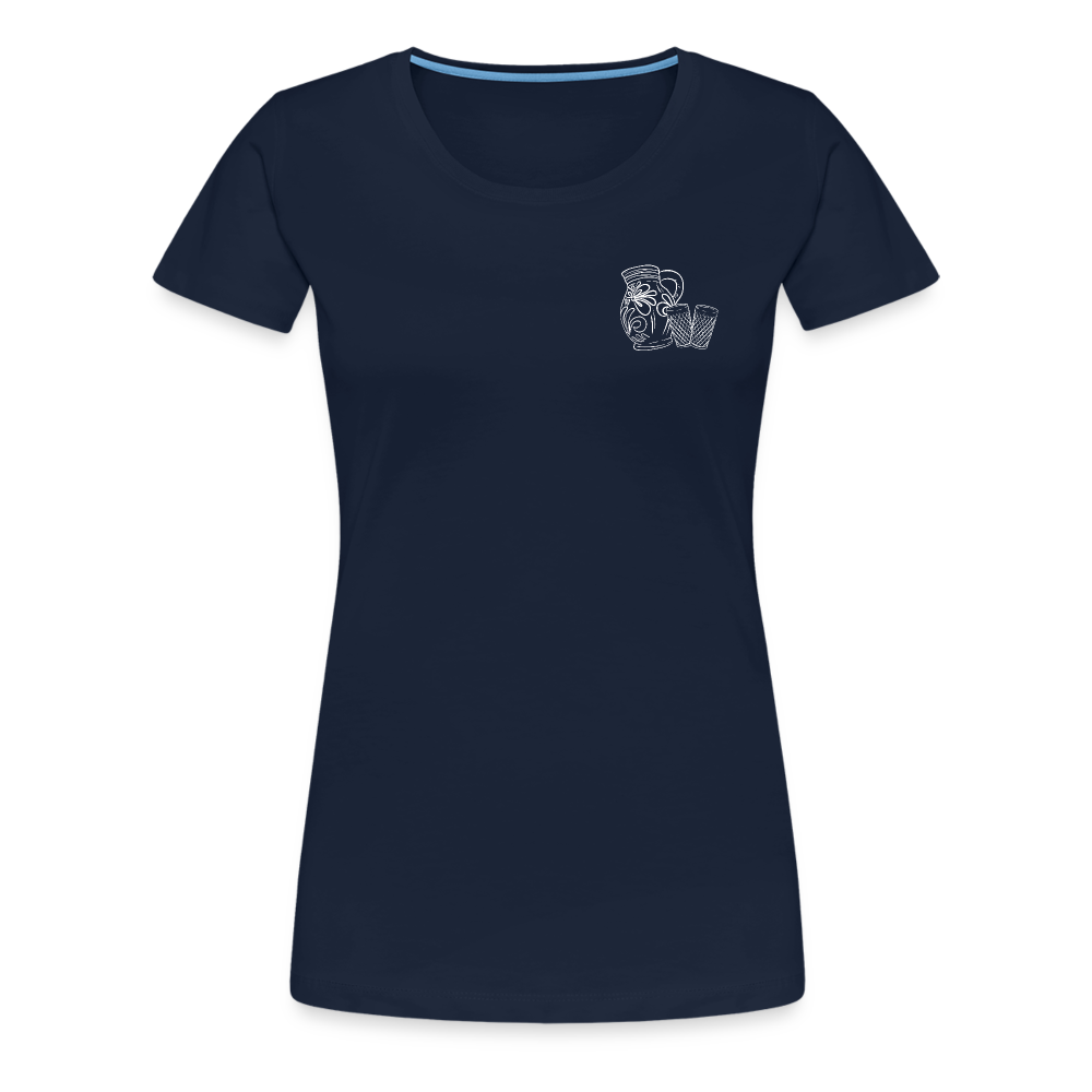 Bembel mit Gläsern - Hessisch Mundart - Frauen Premium T-Shirt - Navy