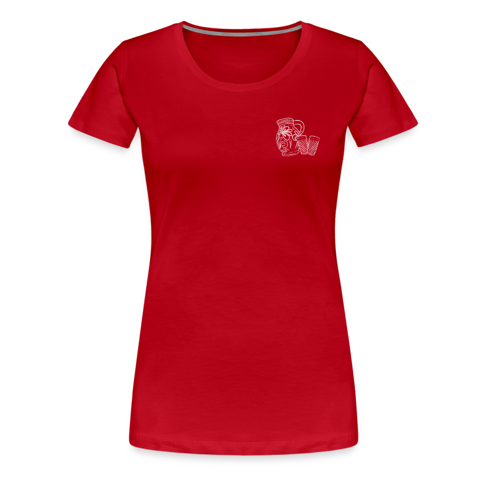 Bembel mit Gläsern - Hessisch Mundart - Frauen Premium T-Shirt - Rot