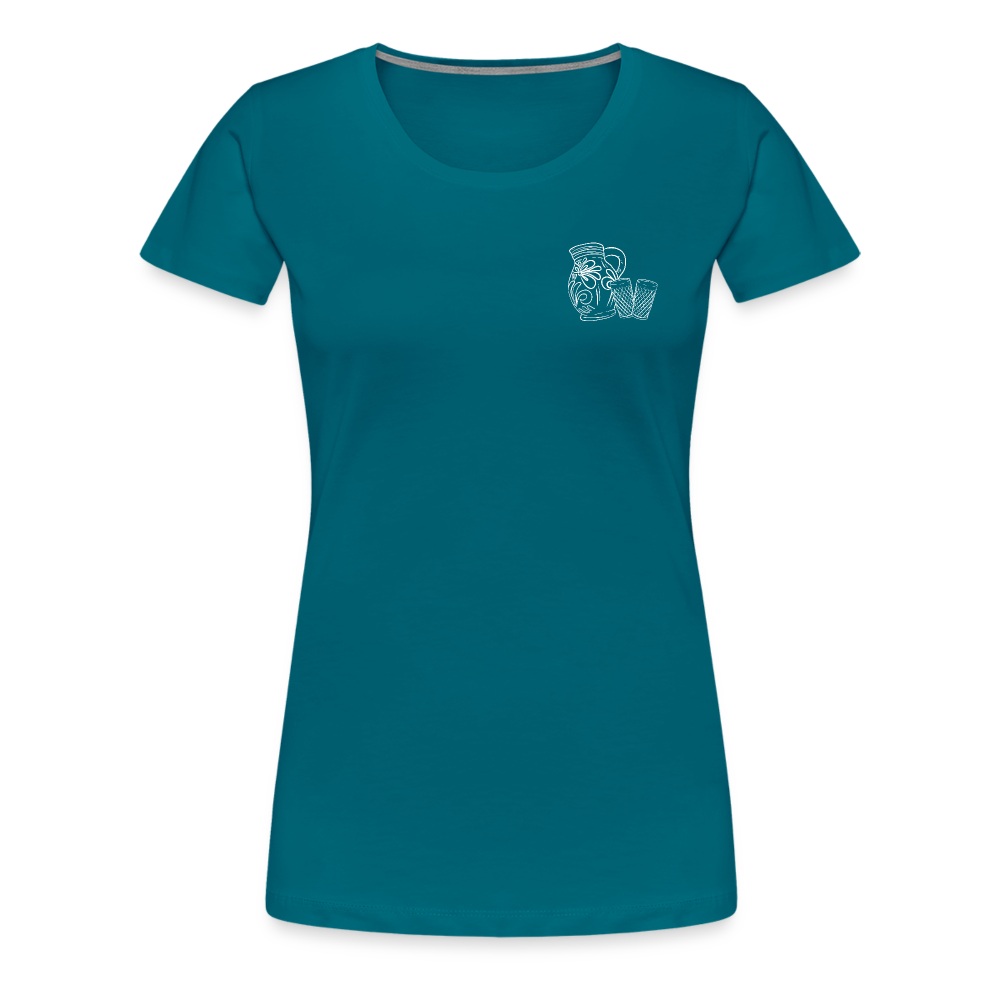 Bembel mit Gläsern - Hessisch Mundart - Frauen Premium T-Shirt - Divablau
