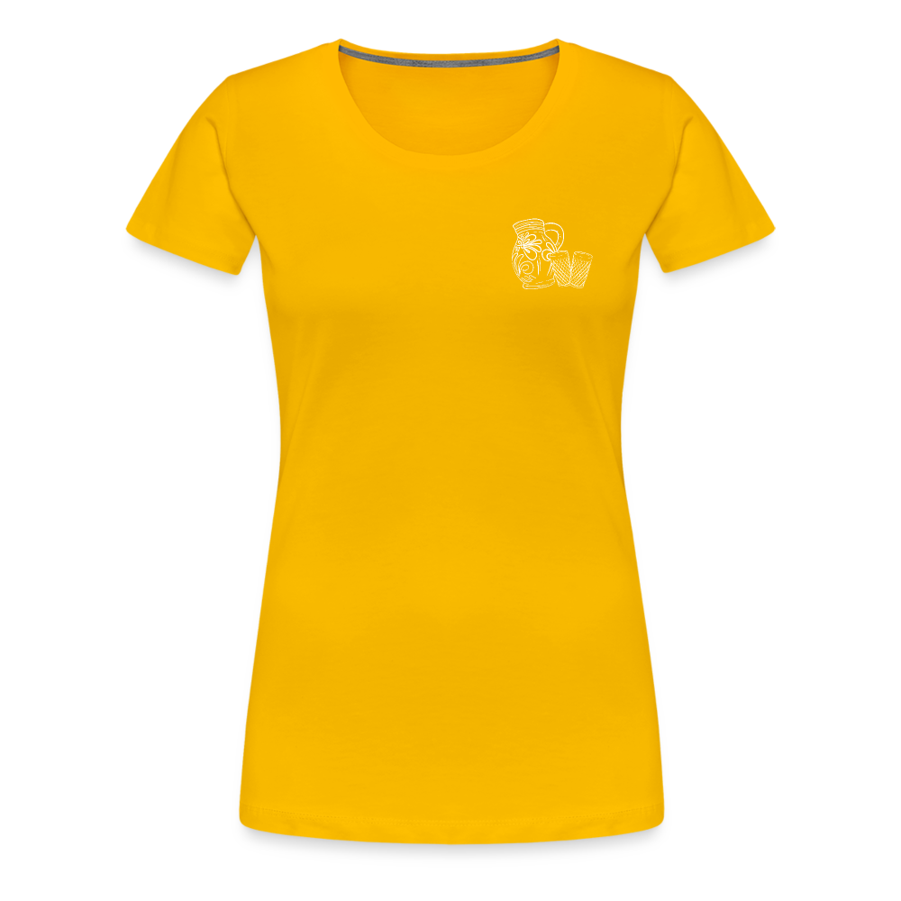 Bembel mit Gläsern - Hessisch Mundart - Frauen Premium T-Shirt - Sonnengelb