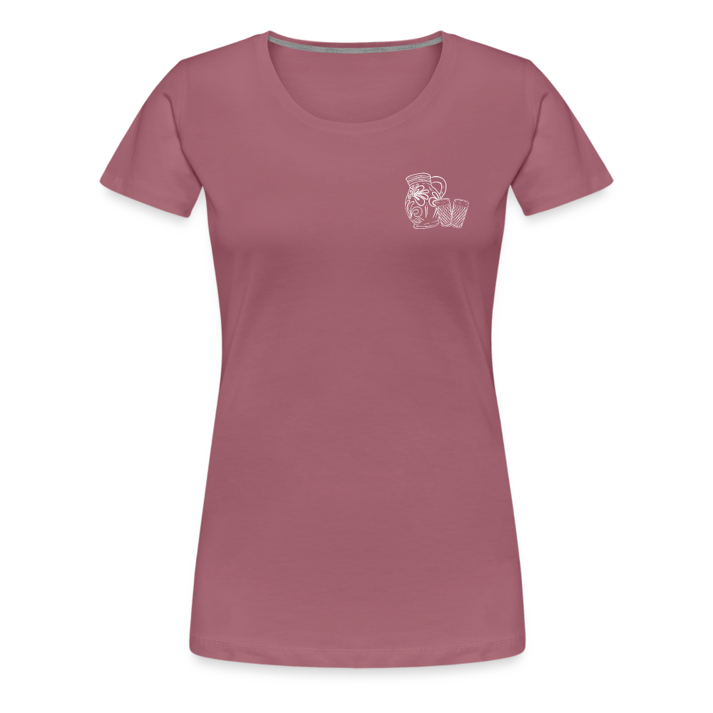 Bembel mit Gläsern - Hessisch Mundart - Frauen Premium T-Shirt - Malve