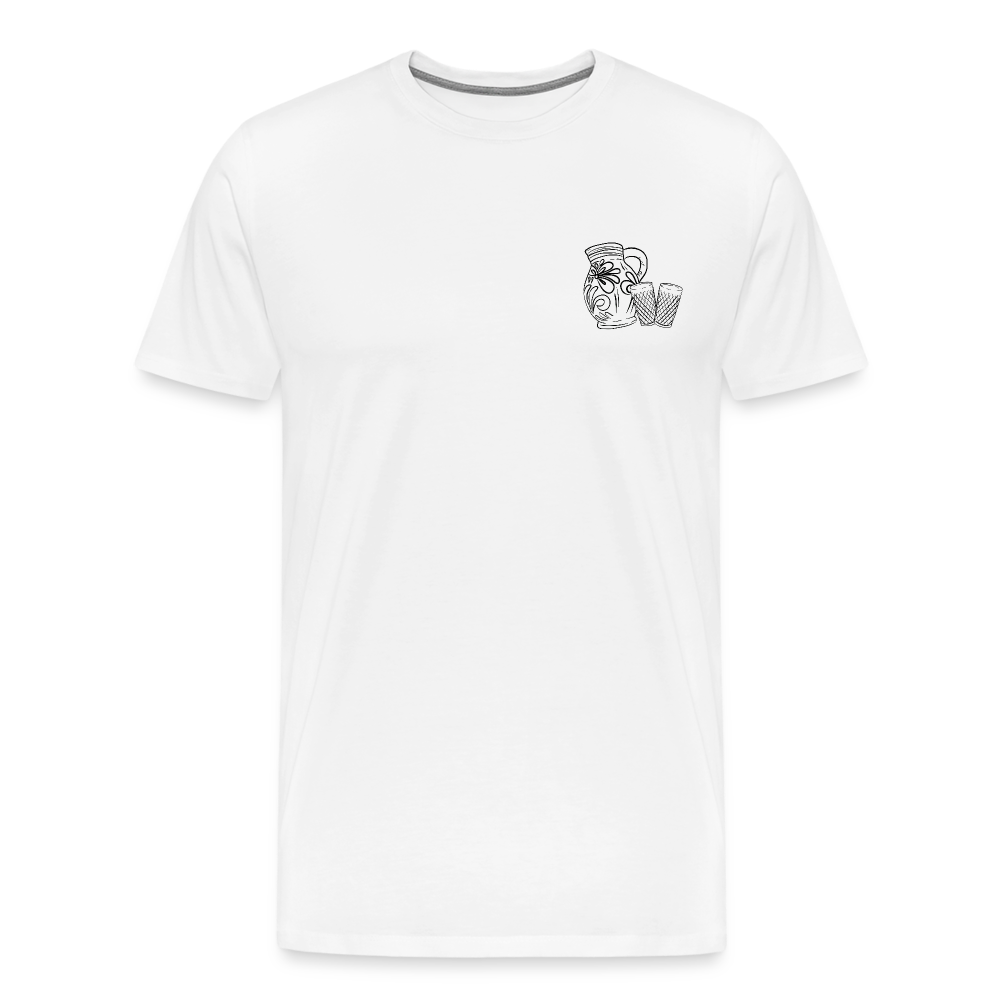 Bembel mit Gläsern - Hessisch Mundart - Männer Premium T-Shirt - Weiß
