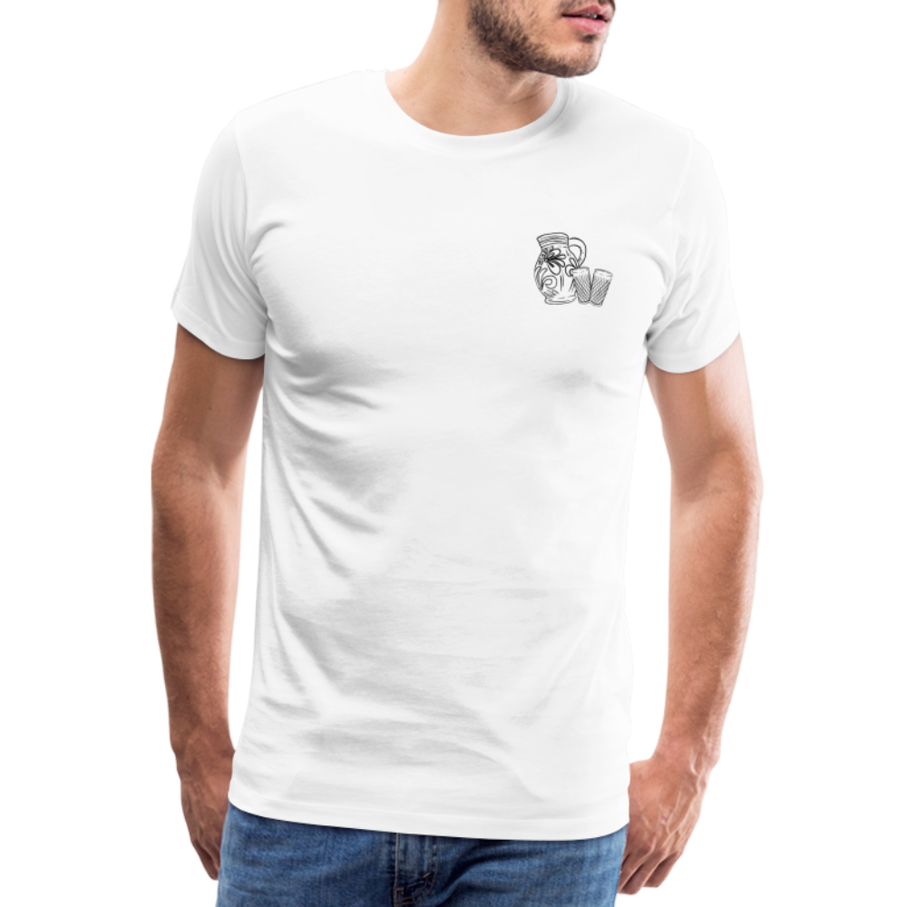 Bembel mit Gläsern - Hessisch Mundart - Männer Premium T-Shirt - Weiß