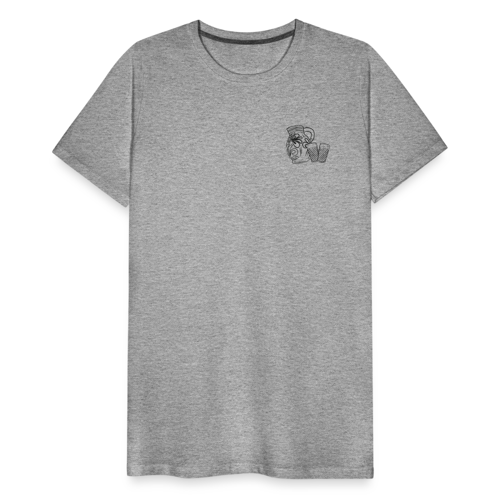 Bembel mit Gläsern - Hessisch Mundart - Männer Premium T-Shirt - Grau meliert