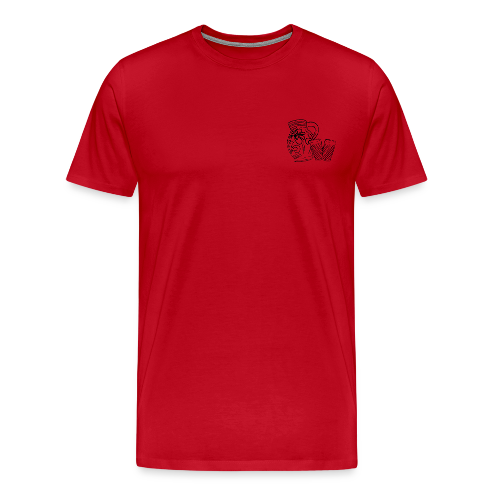 Bembel mit Gläsern - Hessisch Mundart - Männer Premium T-Shirt - Rot