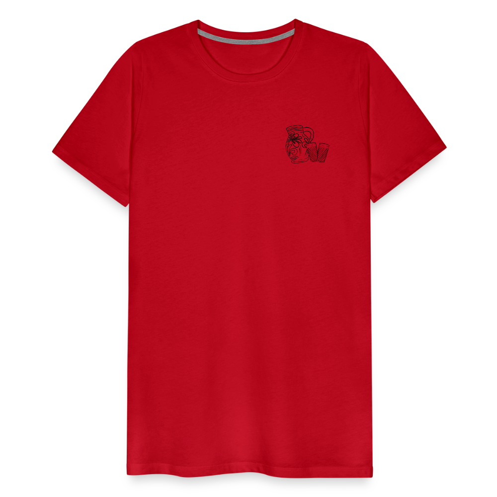 Bembel mit Gläsern - Hessisch Mundart - Männer Premium T-Shirt - Rot