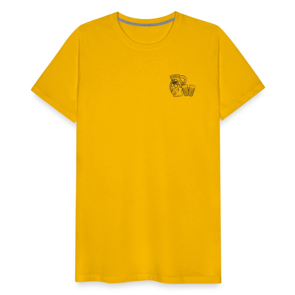 Bembel mit Gläsern - Hessisch Mundart - Männer Premium T-Shirt - Sonnengelb