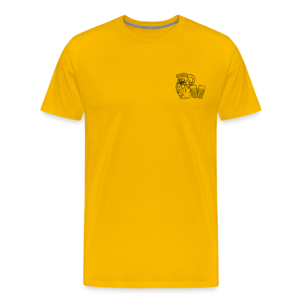 Bembel mit Gläsern - Hessisch Mundart - Männer Premium T-Shirt - Sonnengelb
