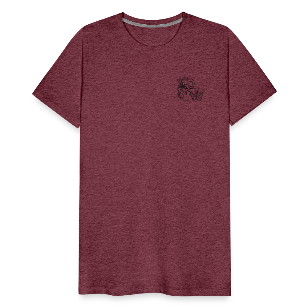 Bembel mit Gläsern - Hessisch Mundart - Männer Premium T-Shirt - Bordeauxrot meliert