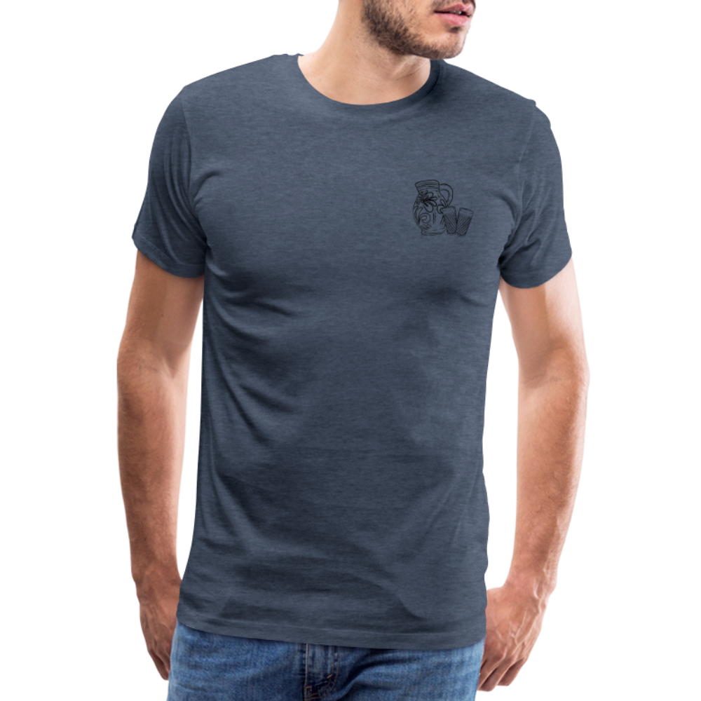 Bembel mit Gläsern - Hessisch Mundart - Männer Premium T-Shirt - Blau meliert