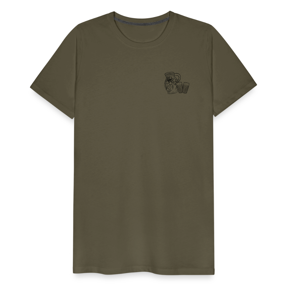 Bembel mit Gläsern - Hessisch Mundart - Männer Premium T-Shirt - Khaki