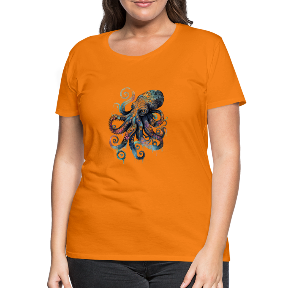 Cooler Wasserfarben Aquarell Oktopus - Frauen Premium T-Shirt - Orange