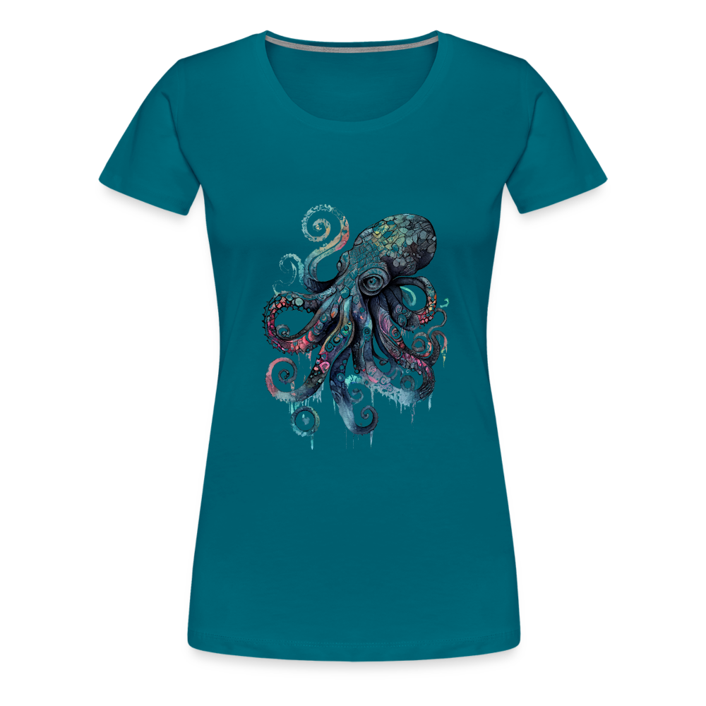 Cooler Wasserfarben Aquarell Oktopus - Frauen Premium T-Shirt - Divablau