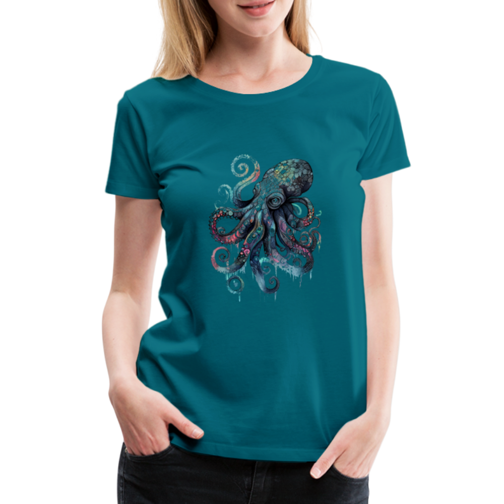 Cooler Wasserfarben Aquarell Oktopus - Frauen Premium T-Shirt - Divablau
