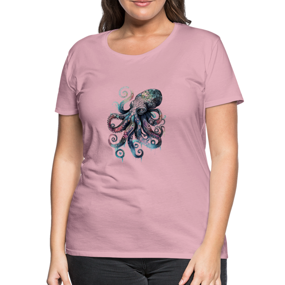 Cooler Wasserfarben Aquarell Oktopus - Frauen Premium T-Shirt - Hellrosa