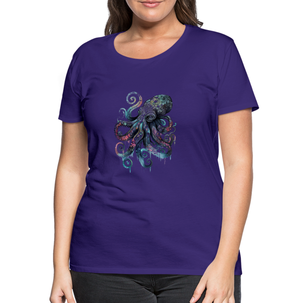 Cooler Wasserfarben Aquarell Oktopus - Frauen Premium T-Shirt - Lila