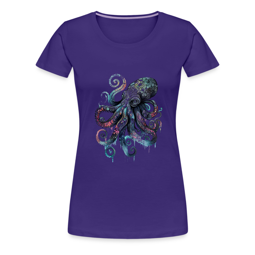 Cooler Wasserfarben Aquarell Oktopus - Frauen Premium T-Shirt - Lila
