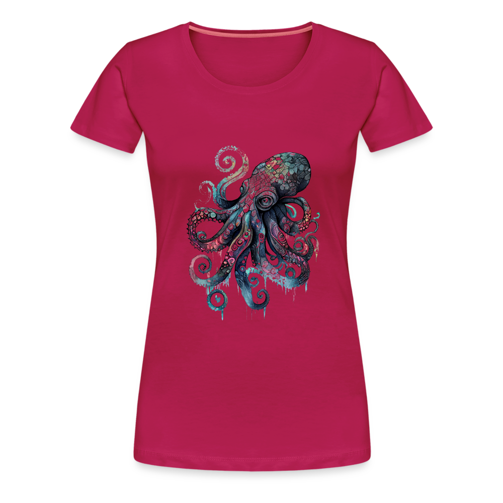 Cooler Wasserfarben Aquarell Oktopus - Frauen Premium T-Shirt - dunkles Pink