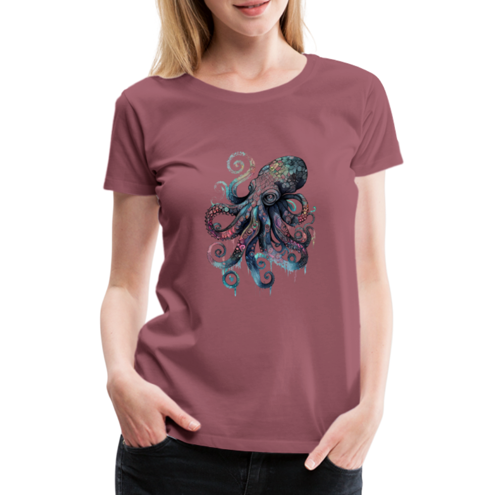 Cooler Wasserfarben Aquarell Oktopus - Frauen Premium T-Shirt - Malve