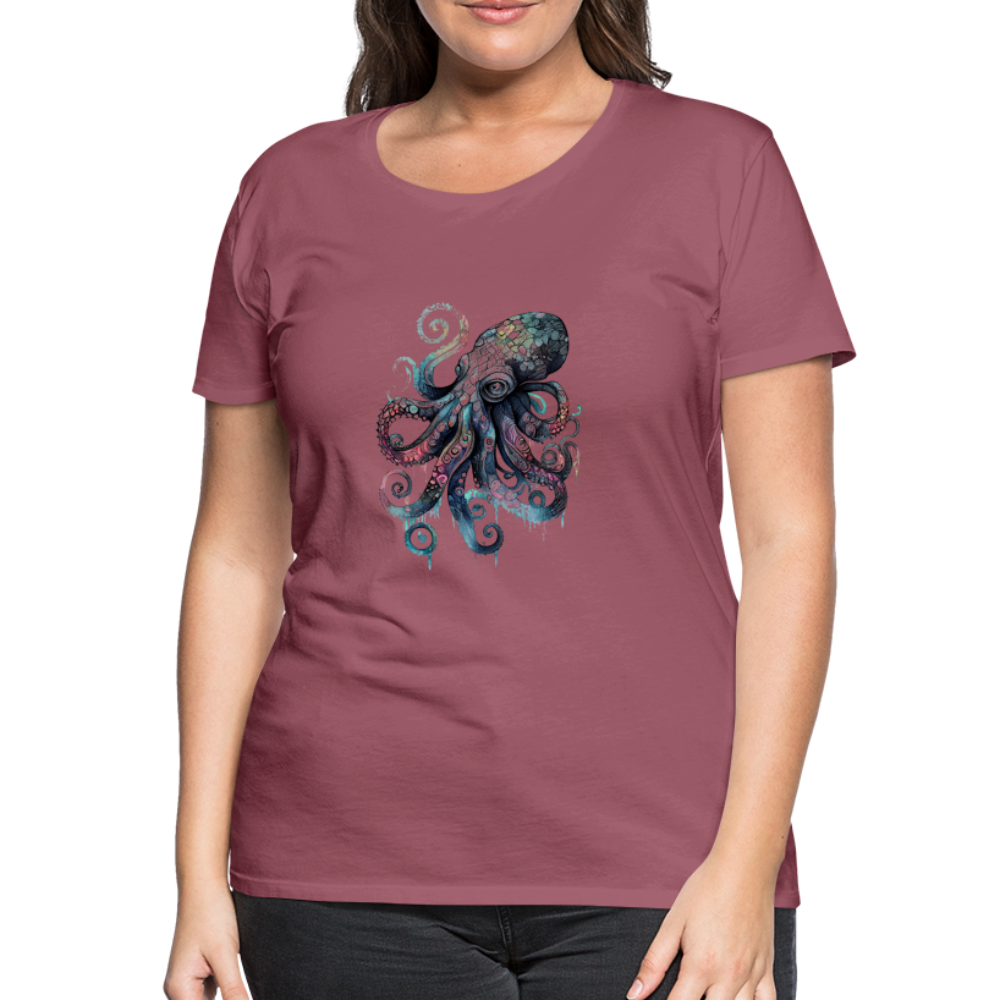 Cooler Wasserfarben Aquarell Oktopus - Frauen Premium T-Shirt - Malve