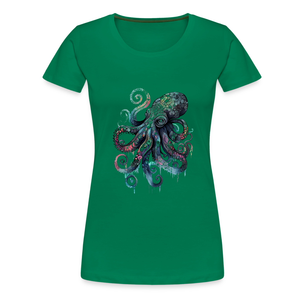 Cooler Wasserfarben Aquarell Oktopus - Frauen Premium T-Shirt - Kelly Green
