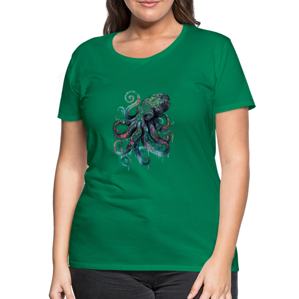 Cooler Wasserfarben Aquarell Oktopus - Frauen Premium T-Shirt - Kelly Green