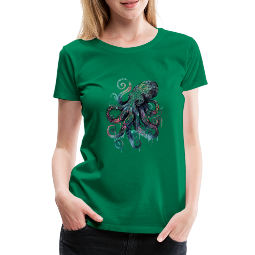 Cooler Wasserfarben Aquarell Oktopus - Frauen Premium T-Shirt - Kelly Green