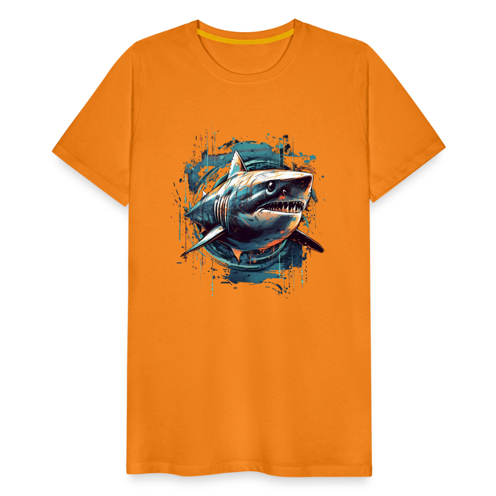 Cooler Retro Hai als Ink Art - Männer Premium T-Shirt - Orange