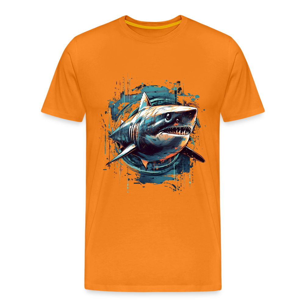 Cooler Retro Hai als Ink Art - Männer Premium T-Shirt - Orange