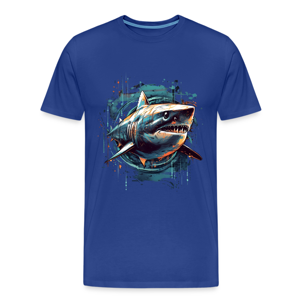 Cooler Retro Hai als Ink Art - Männer Premium T-Shirt - Königsblau
