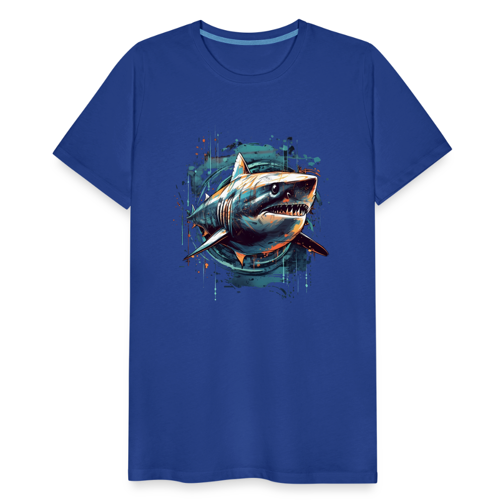 Cooler Retro Hai als Ink Art - Männer Premium T-Shirt - Königsblau