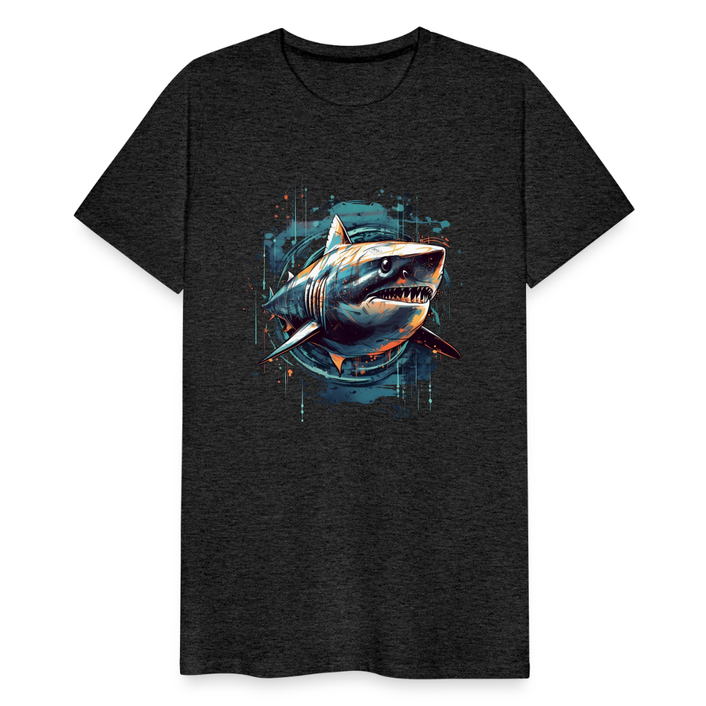 Cooler Retro Hai als Ink Art - Männer Premium T-Shirt - Anthrazit