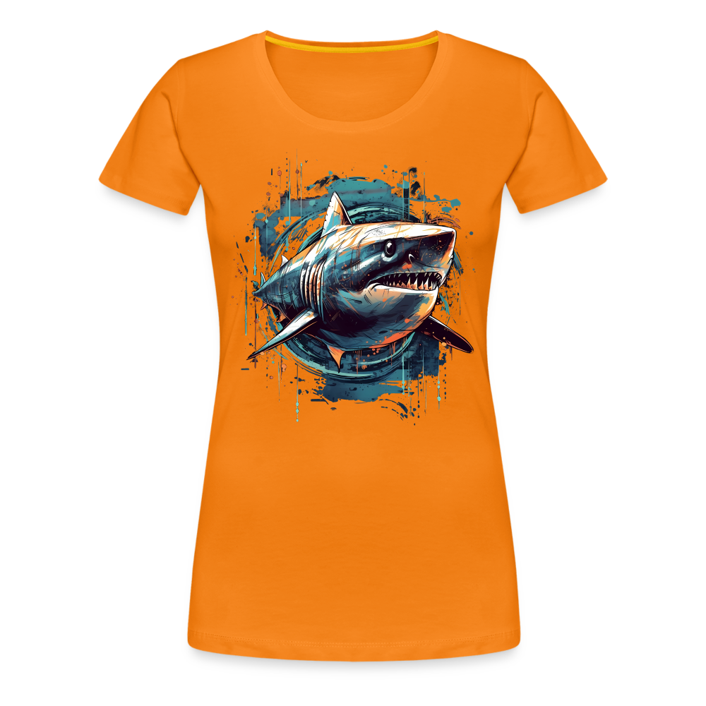 Cooler Retro Hai als Ink Art - Frauen Premium T-Shirt - Orange