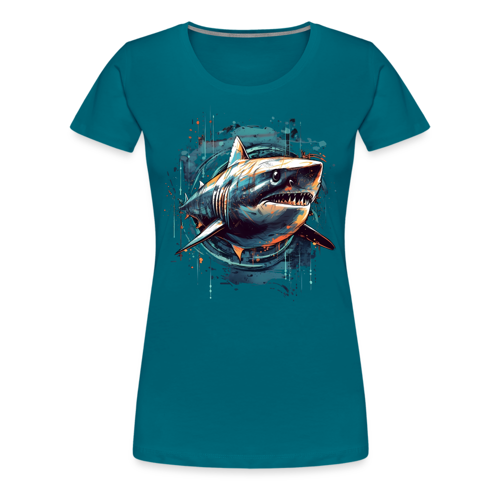 Cooler Retro Hai als Ink Art - Frauen Premium T-Shirt - Divablau