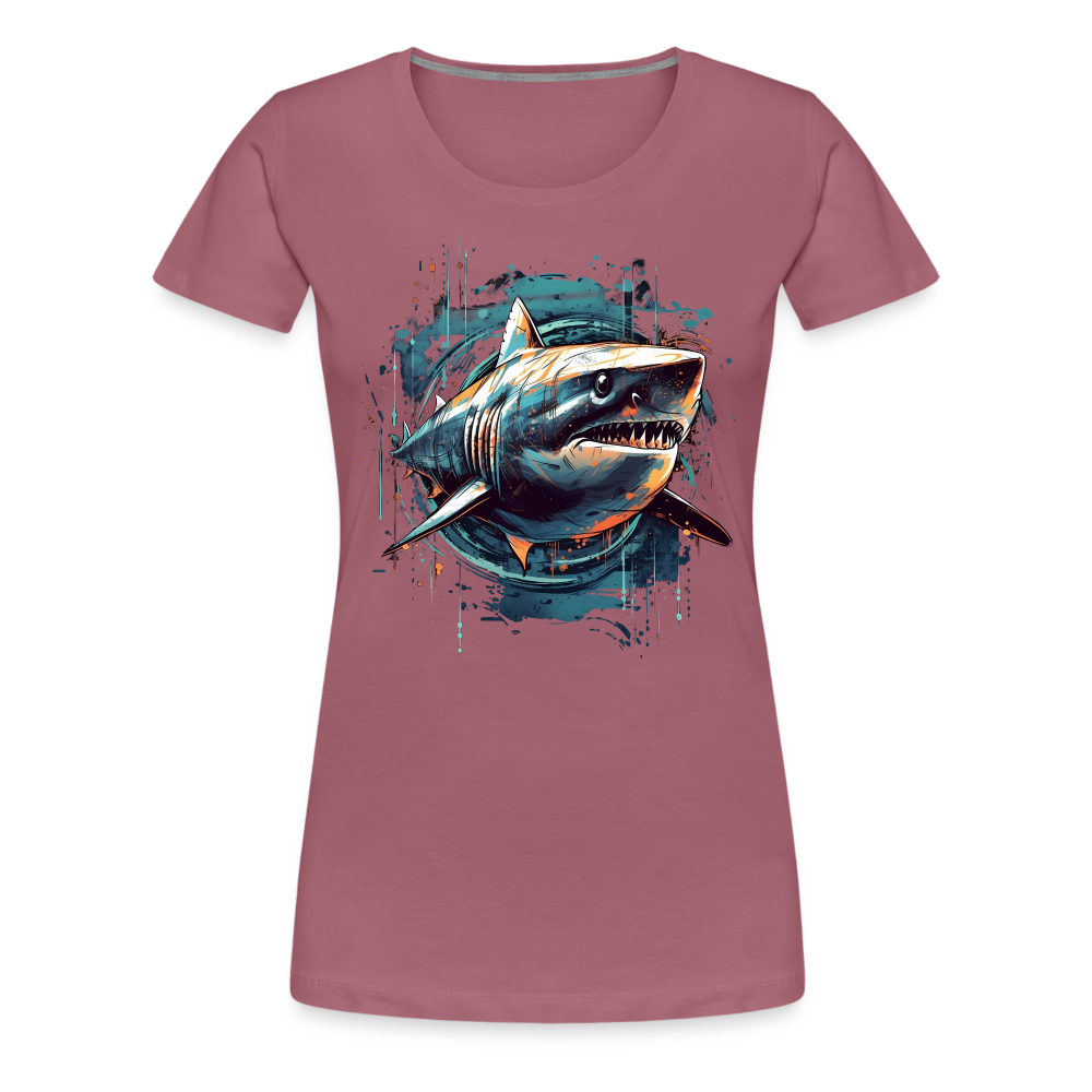 Cooler Retro Hai als Ink Art - Frauen Premium T-Shirt - Malve