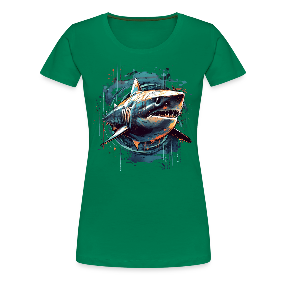 Cooler Retro Hai als Ink Art - Frauen Premium T-Shirt - Kelly Green