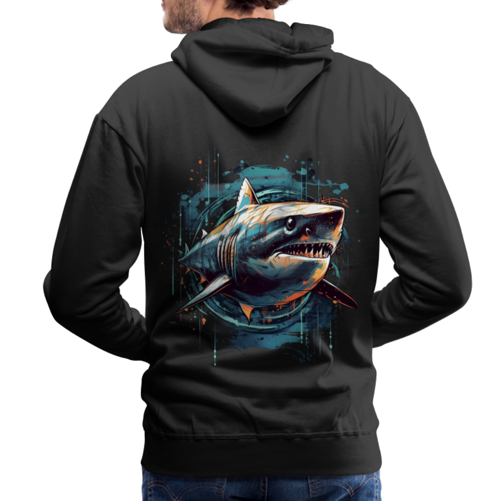 Cooler Retro Hai als Ink Art - Männer Premium Hoodie - Schwarz