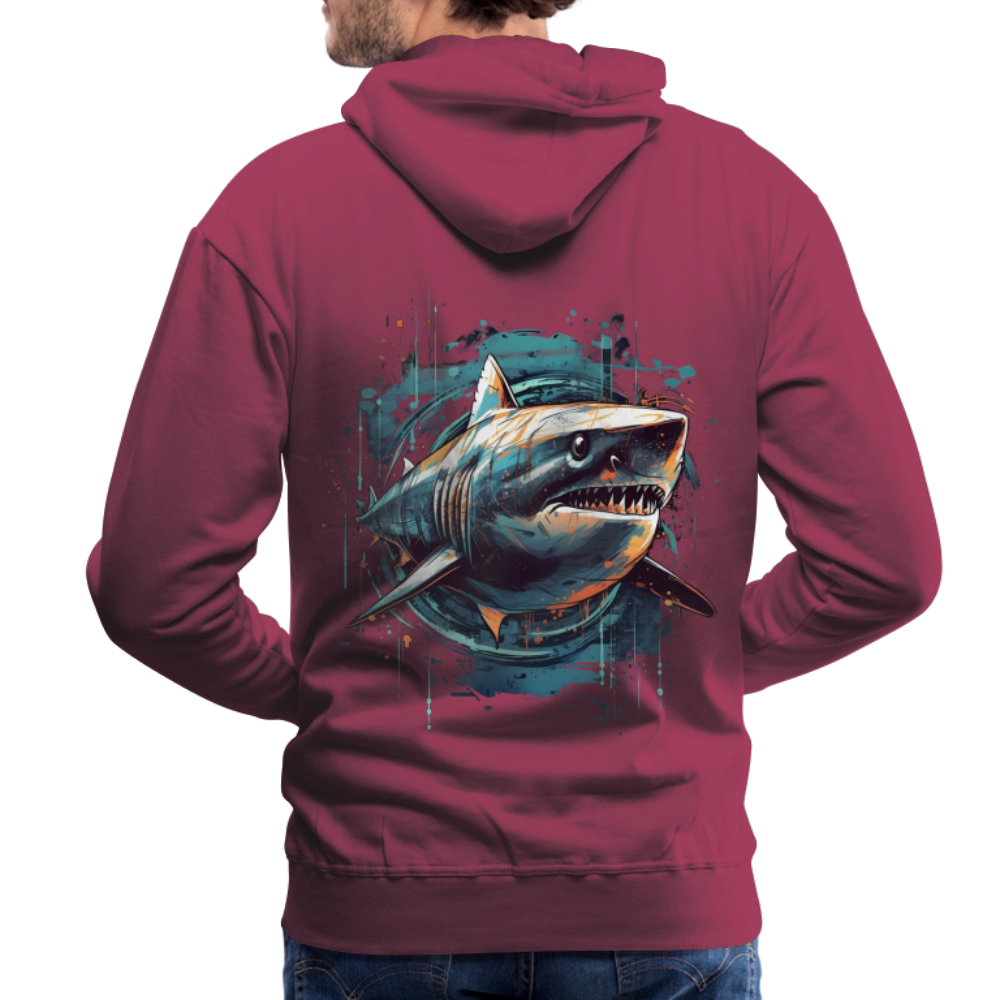 Cooler Retro Hai als Ink Art - Männer Premium Hoodie - Bordeaux
