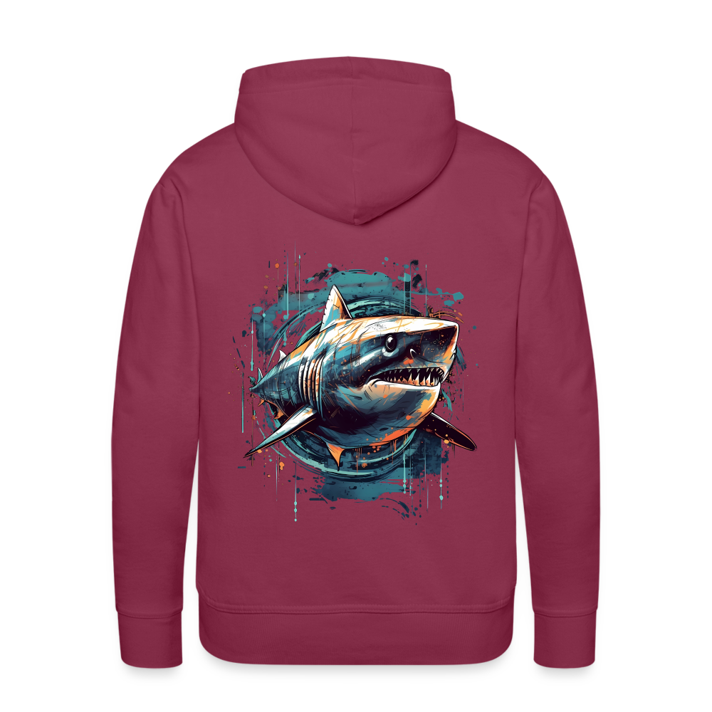 Cooler Retro Hai als Ink Art - Männer Premium Hoodie - Bordeaux