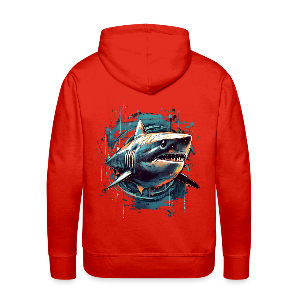 Cooler Retro Hai als Ink Art - Männer Premium Hoodie - Rot