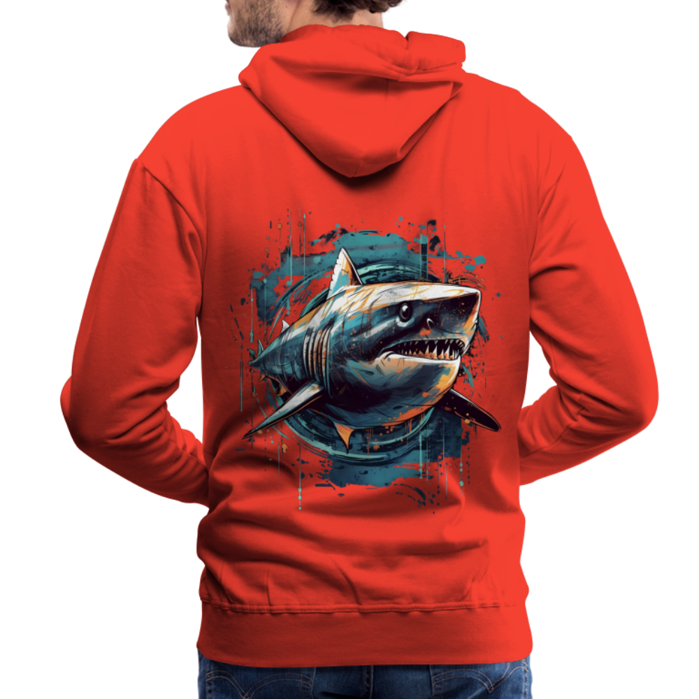 Cooler Retro Hai als Ink Art - Männer Premium Hoodie - Rot