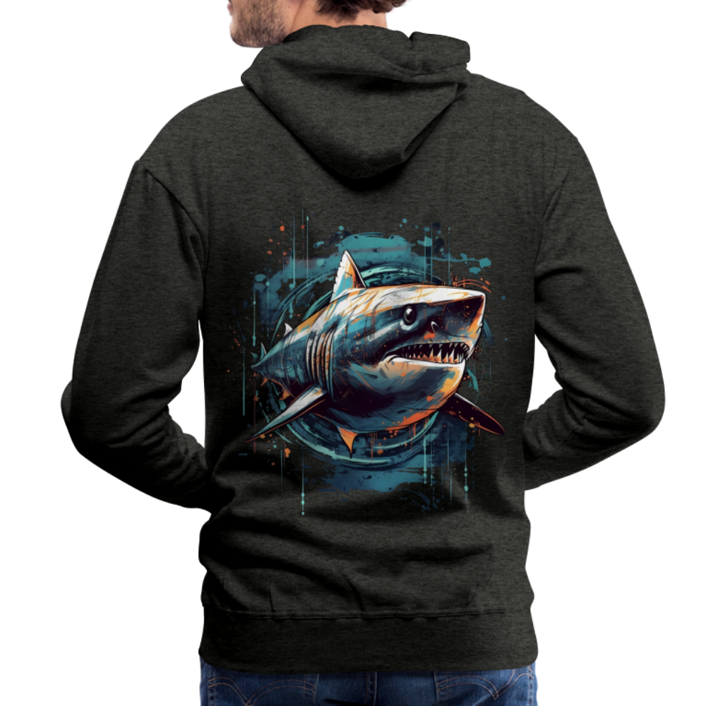 Cooler Retro Hai als Ink Art - Männer Premium Hoodie - Anthrazit