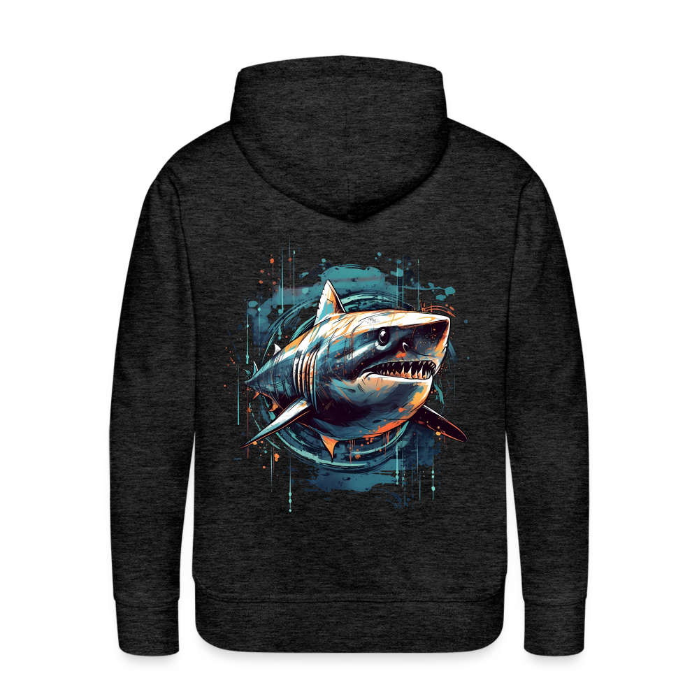 Cooler Retro Hai als Ink Art - Männer Premium Hoodie - Anthrazit