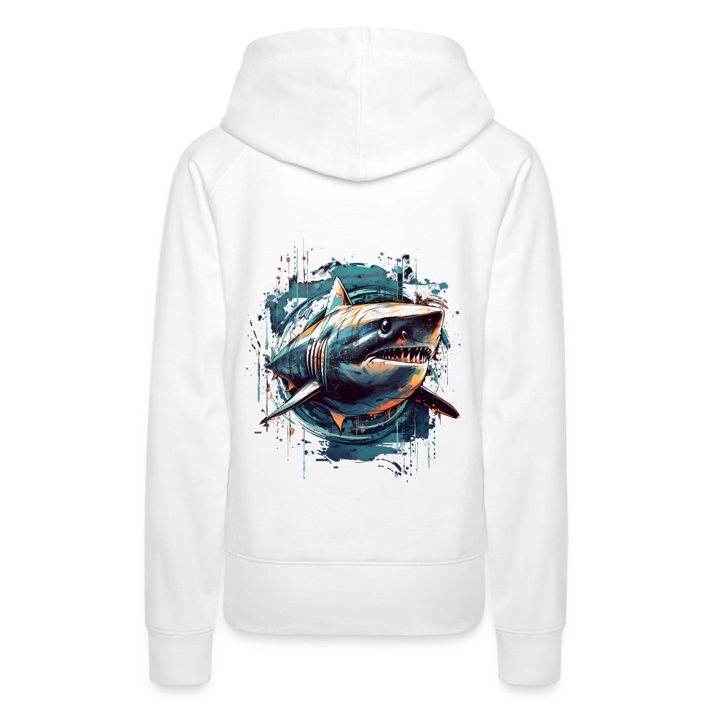 Cooler Retro Hai als Ink Art - Frauen Premium Hoodie - Weiß